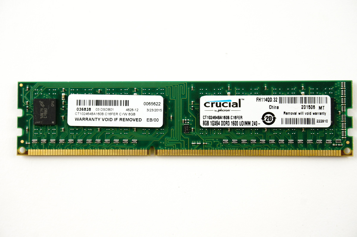 Crucial 8GB DDR3 1600 Memory Module RAM CT10246BA160B.C16FER ...