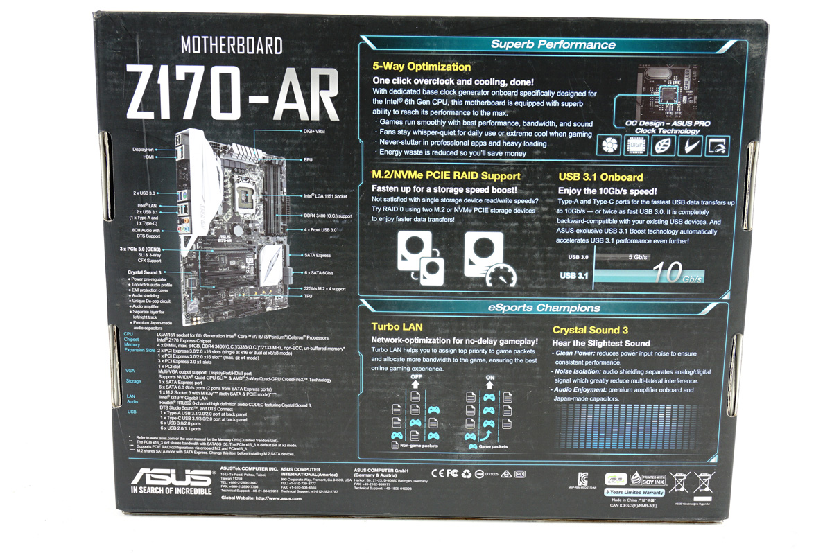 ASUS Z170AR Intel Motherboard Complete w/ All Accessories eBay